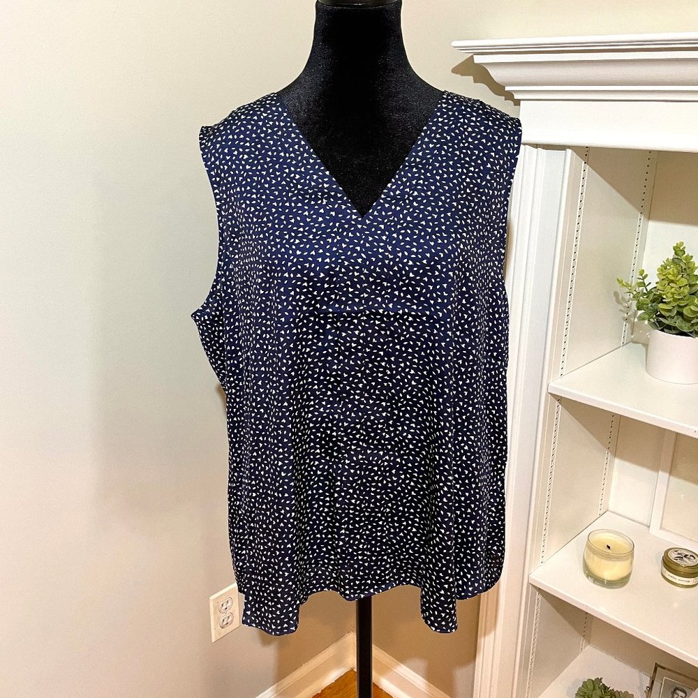 Banana Republic Factory Navy Womens Sleeveless Shell Top, Size XL, NWT